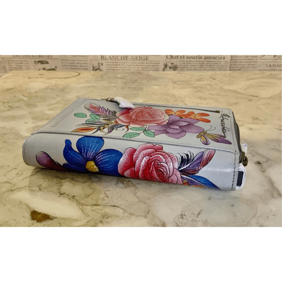 Anuschka Hand Painted Wallet Organizer Wallet Lion - Picture 4 of 8